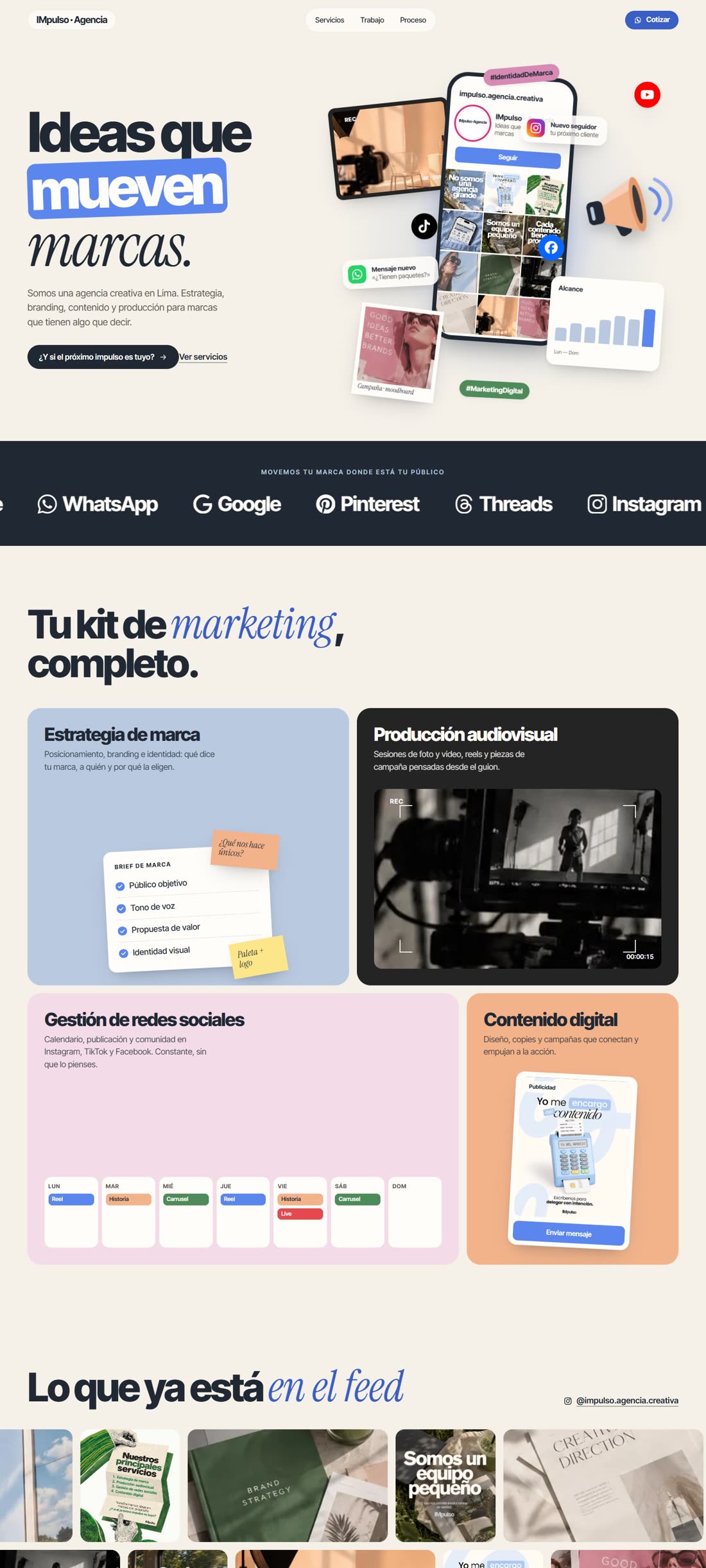 Web de IMpulso, agencia creativa